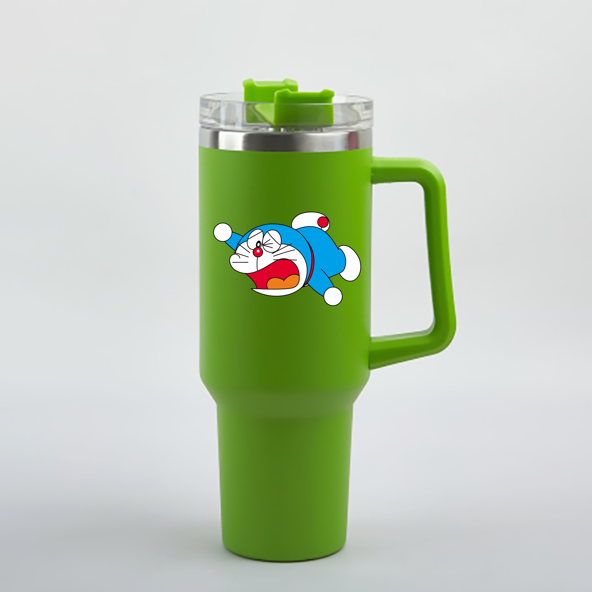 （画像用） ドラえもん Doraemon 1200mL車用タンブラー - クリスタルステッカー（プラスチックストロー付き）